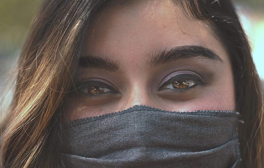 girl, eyes, face, mask, covid19, corona mask HD wallpaper