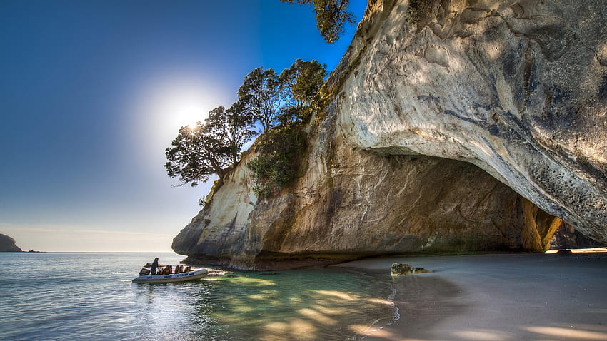 Cathedral Cove, new zealand HD wallpaper