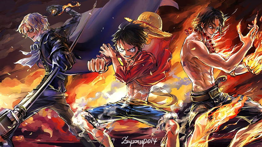 One Piece Luffy Ace Sabo HD wallpaper