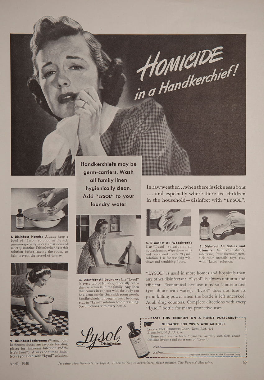 ในปี 1940 Lysol Disinfectant ได้รับการพิสูจน์แล้วว่าใช้ทำความสะอาดได้หลากหลาย! วอลล์เปเปอร์โทรศัพท์ HD