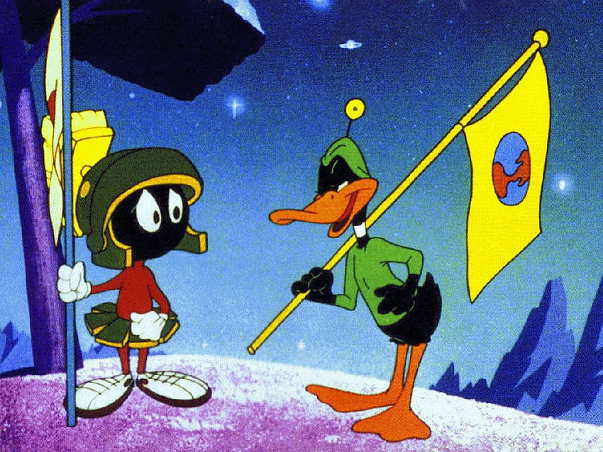 Daffy Duck y Marvin Marciano y pato espacio fondo de pantalla