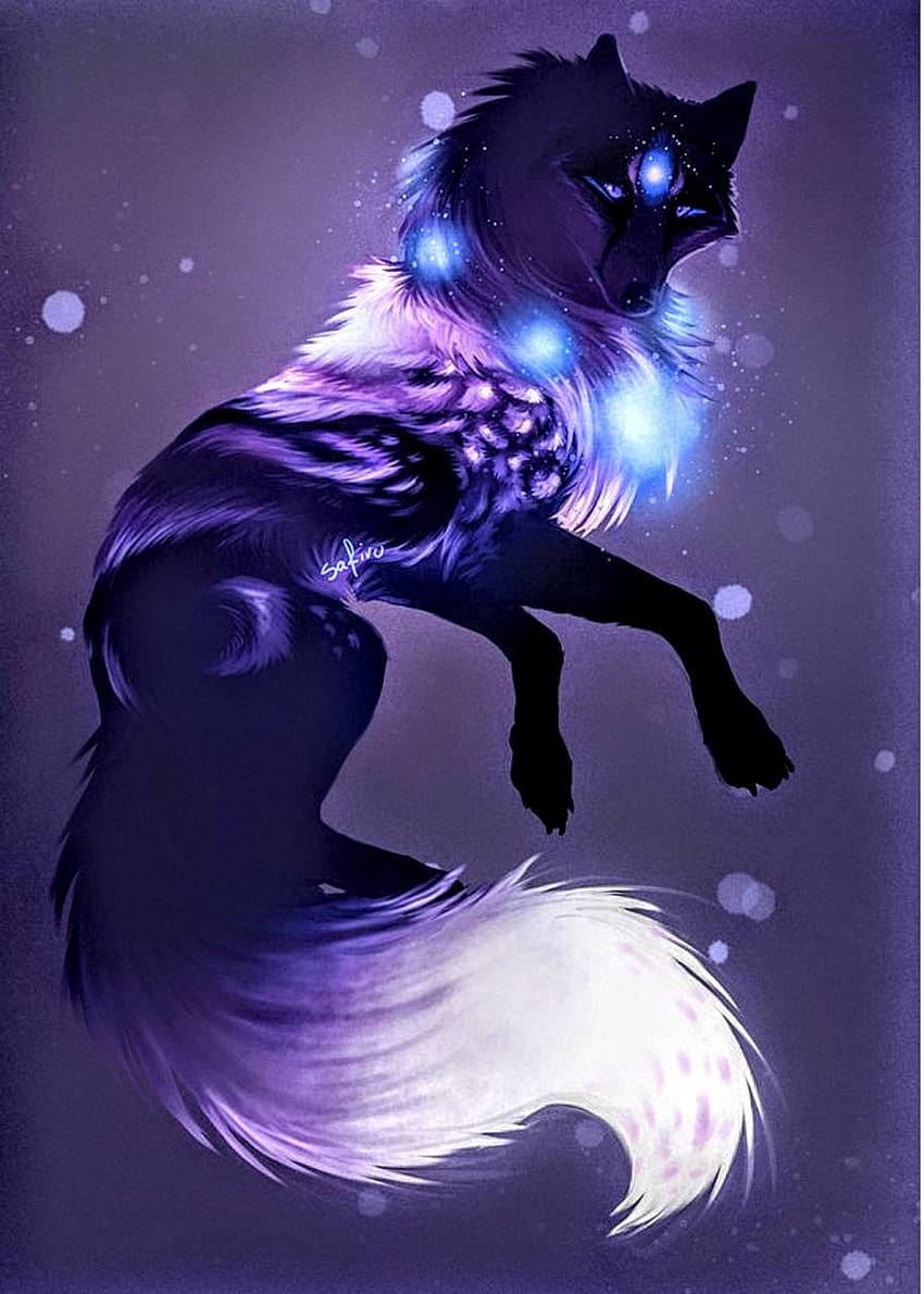Anime Wolf Girl Galaxy on Dog, purple galaxy wolf HD phone wallpaper