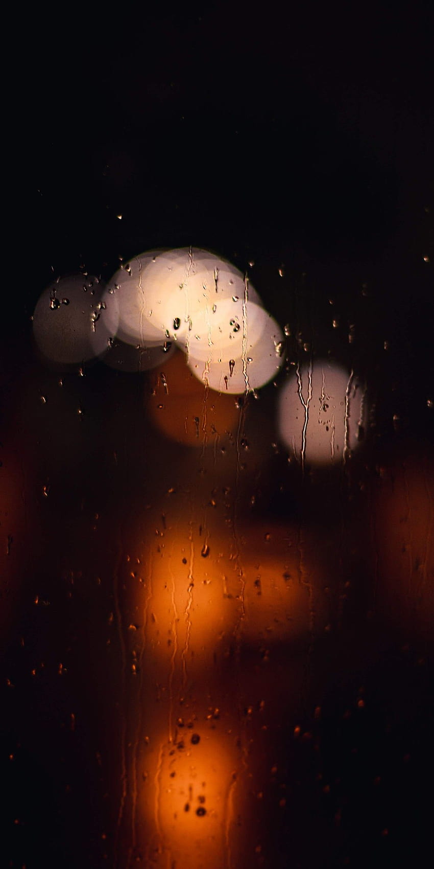 of water drop on window at night with light reflection, water drops amoled screen HD phone wallpaper