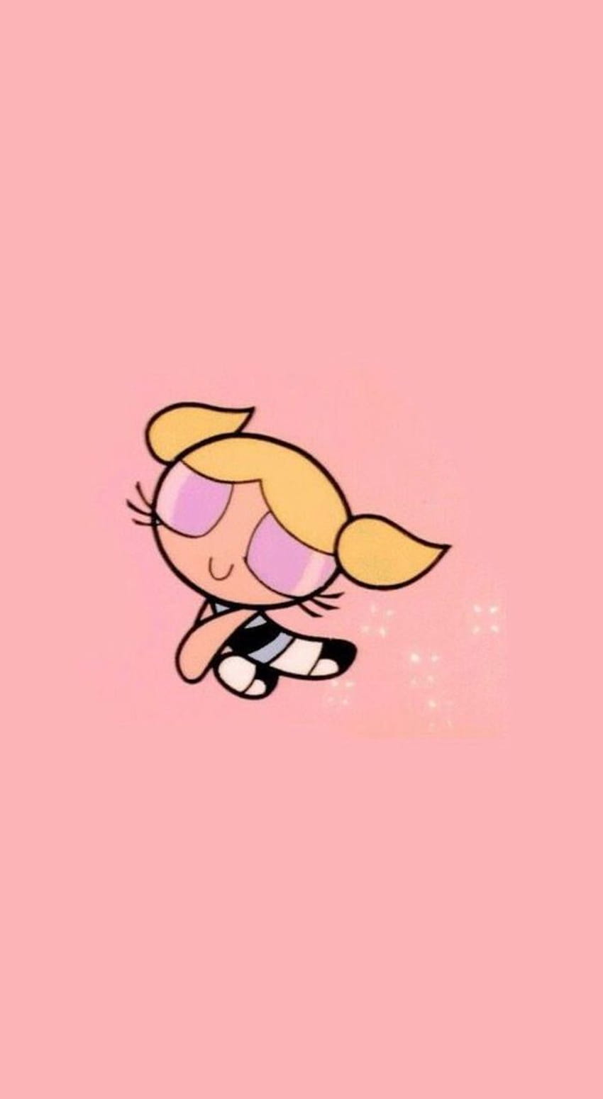 It's a cute of Bubbles from PowerPuff Girls in an aesthetic pink bg, powerpuff girls aesthetic HD phone wallpaper
