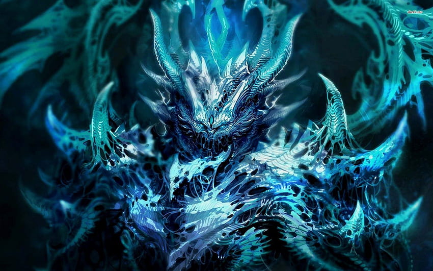 Blue Fire Demon HD wallpaper