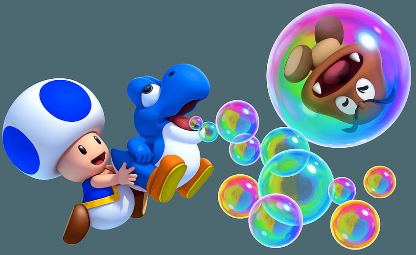 Mario Toad and Blue Baby Yoshi. and backgrounds, toad mario background HD wallpaper