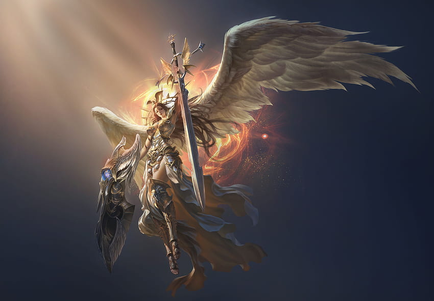 League of Legends Zbroja Miecze Wojownik Skrzydła 4317x3000, anioł wojownik skrzydła fantasy Tapeta HD
