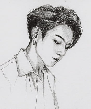 On White Paper Ivary Sheet Bts jungkook colourpencil sketch Size A4