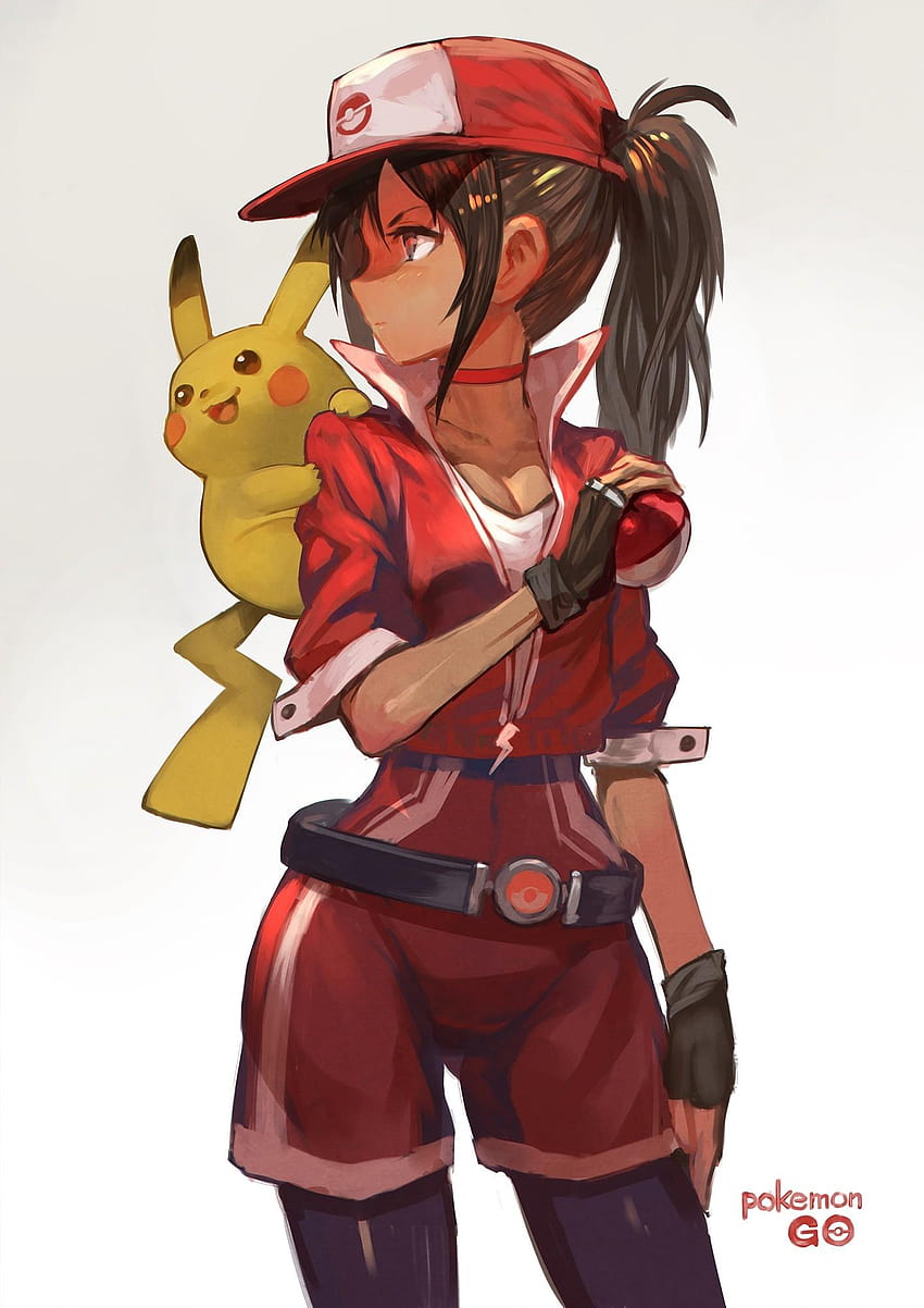 : ilustrasi, rambut panjang, gadis anime, kartun, Pok mon, gadis pokemon wallpaper ponsel HD