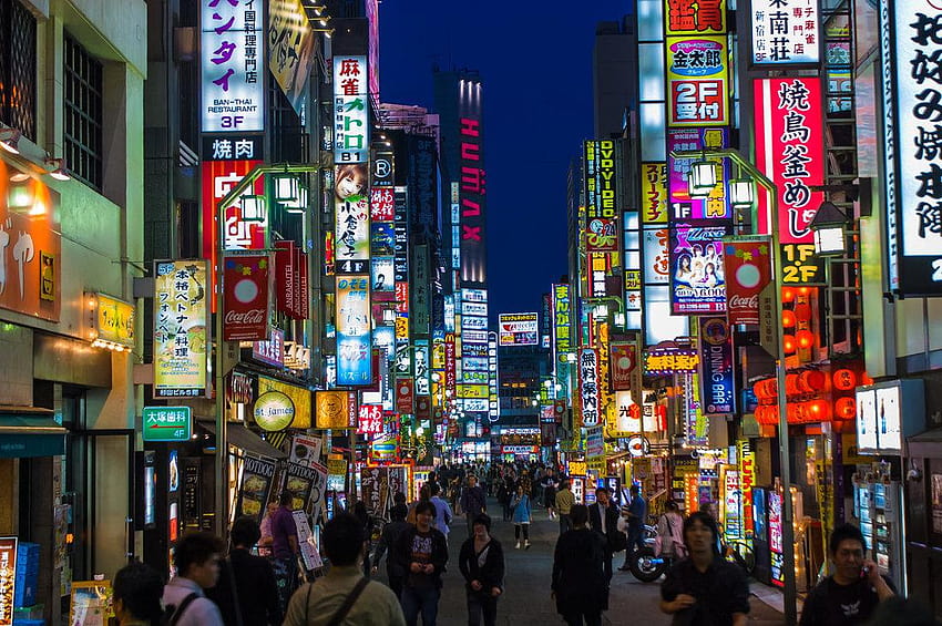Tokyo places to visit, aesthetic japan nightlife HD wallpaper