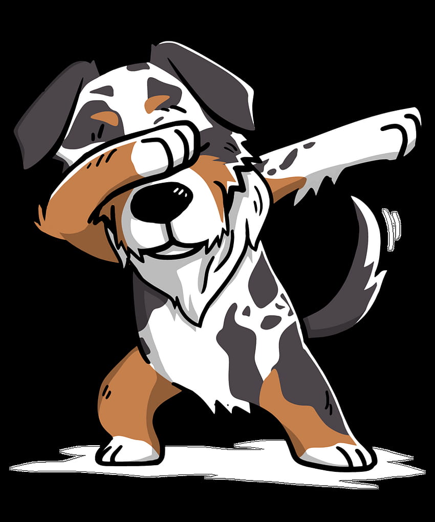 Zabawny Dabbing Owczarek australijski Dab Dance Oprawiony Reprodukcja autorstwa BarkTrends, dabbing dog Tapeta na telefon HD
