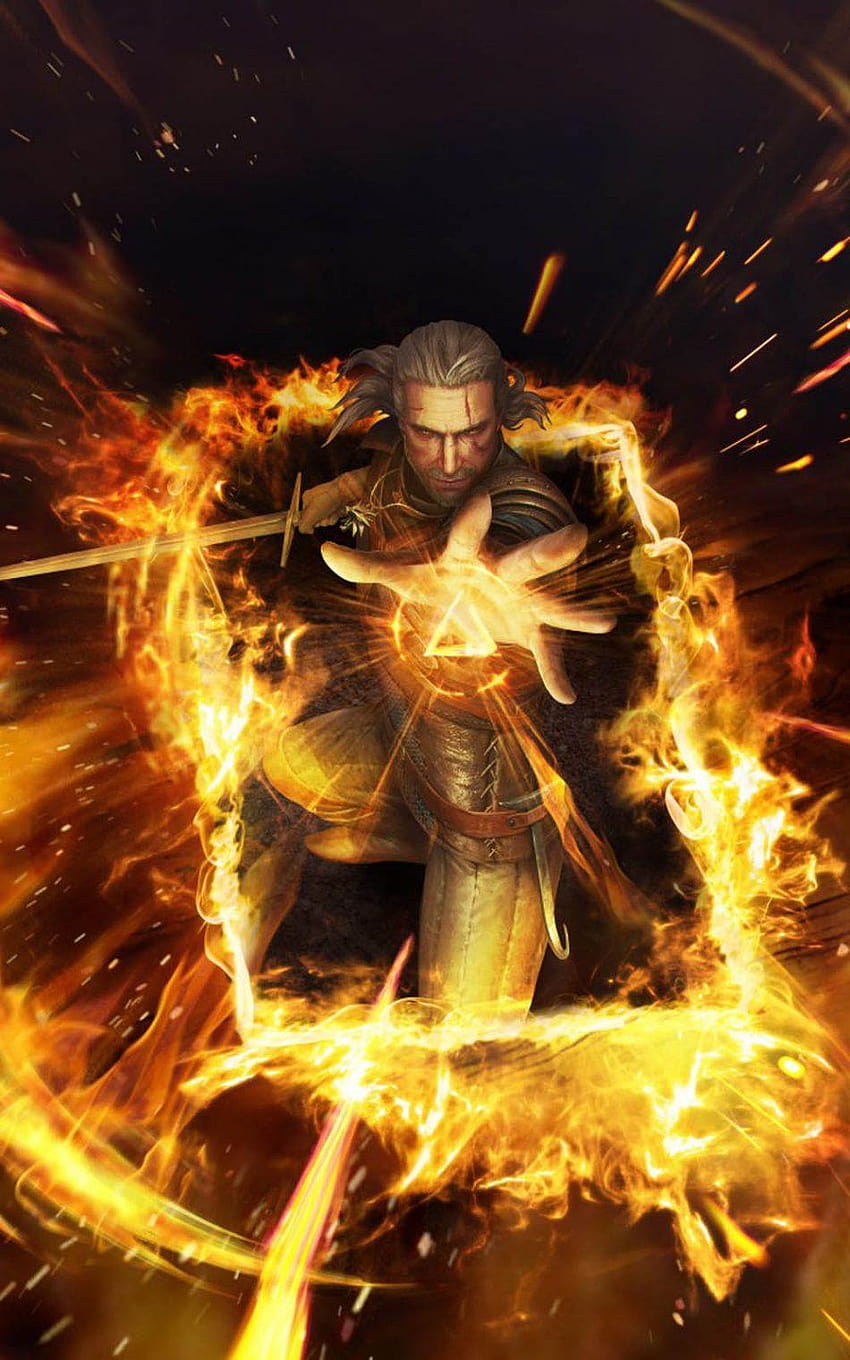 Geralt Gwent en The Witcher Card Game 2017 Ultra Mobile, móvil de cartas gaming fondo de pantalla del teléfono