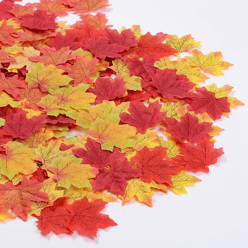 Lvydec 300 PCs Fall Maple Leaves, 6 Color Artficial Autumn Leaves Decoration for Wedding Party Home Thanksgiving Day DIY and Craft: Amazon.ca: Home & Kitchen, autumn fake HD phone wallpaper