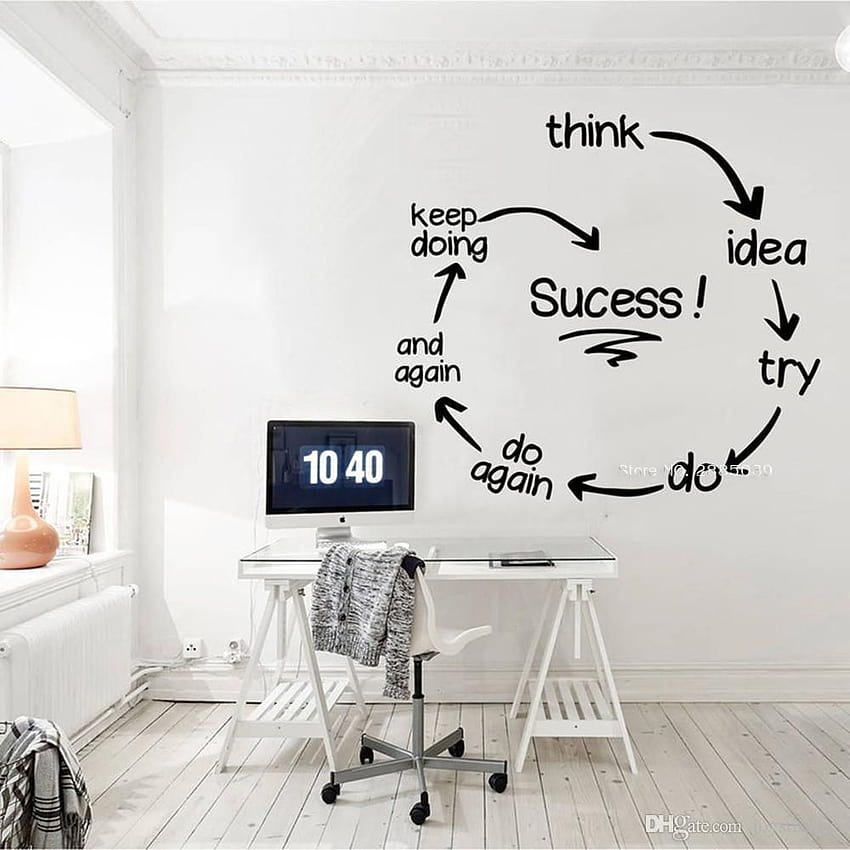 Success Quotes Office Wall Decals Entrepreneur Art Walls Decor, home office HD phone wallpaper