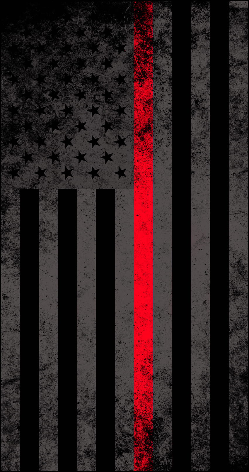 アメリカの控えめな細い赤い線の旗のデカール、消防士の旗 HD電話の壁紙
