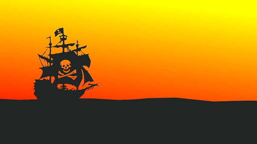 Pirata minimalista, barco de una pieza fondo de pantalla