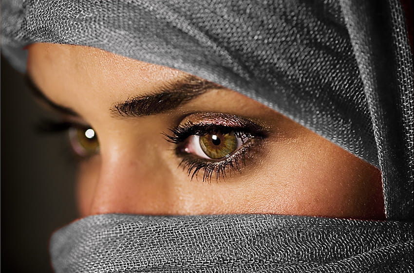 women, eyes, Muslim, Islam, hazel eyes, scarfs, faces, hijab, niqab HD wallpaper