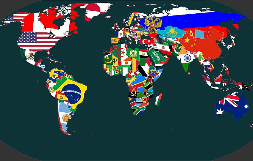 Mapa, Planeta, Australia, Banderas, África, Continentes, mapa de américa del norte fondo de pantalla