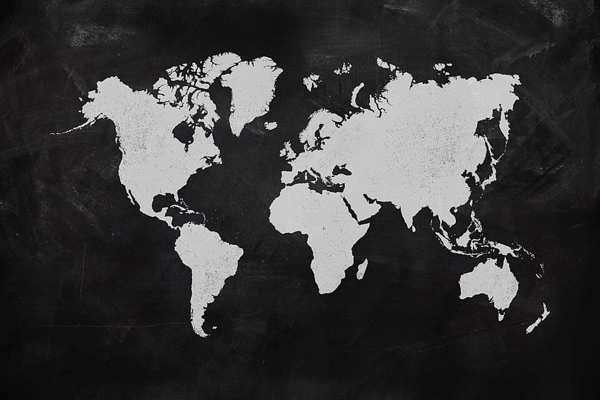 Black World Map Mural, world atlas computer HD wallpaper