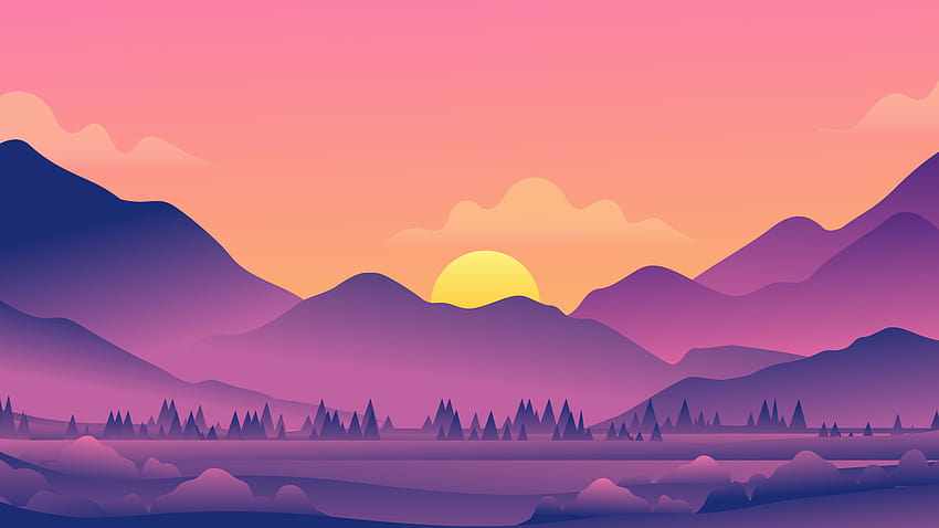 Beautiful Landscape, aesthetic landscape purple HD wallpaper