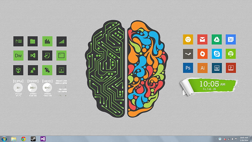 左脳/右脳の概念に対する私の見解。 ：レインメーター 高画質の壁紙