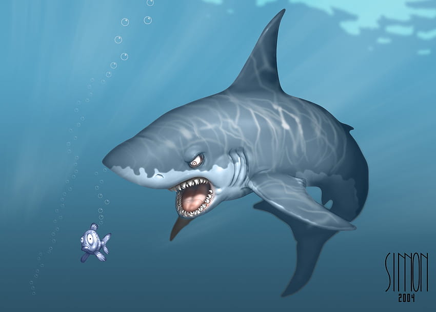 50224 Title Animal Shark Sharks Cartoon Humor Funny, funny shark HD wallpaper