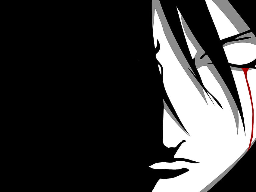 : 삽화, 닫힌 눈, 만화, 나루토 Shippuuden, 우치하 사스케, 애니메이션 벡터, 검정색과 흰색, 흑백 그래프, 세례반 1280x960, sasuke black and white HD 월페이퍼