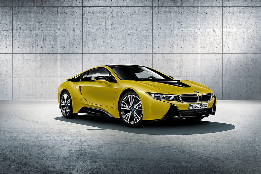 2018 BMW i8 Protonic Frozen Yellow, yellow bmw HD wallpaper