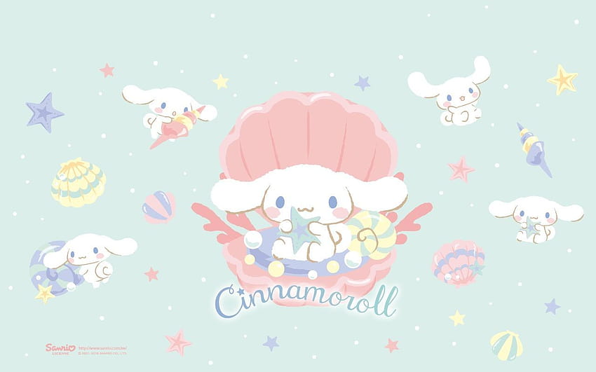 Download Enjoy desktop wallpaper featuring Cinnamoroll the adorable white  puppy with a cotton candylike tail Wallpaper  Wallpaperscom
