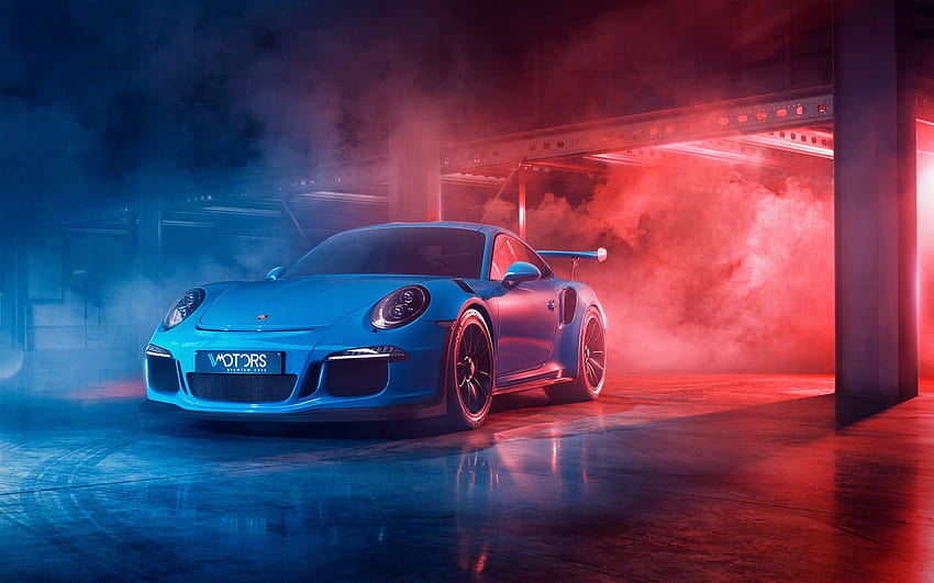 Porsche blu, porsche 911 blu Sfondo HD