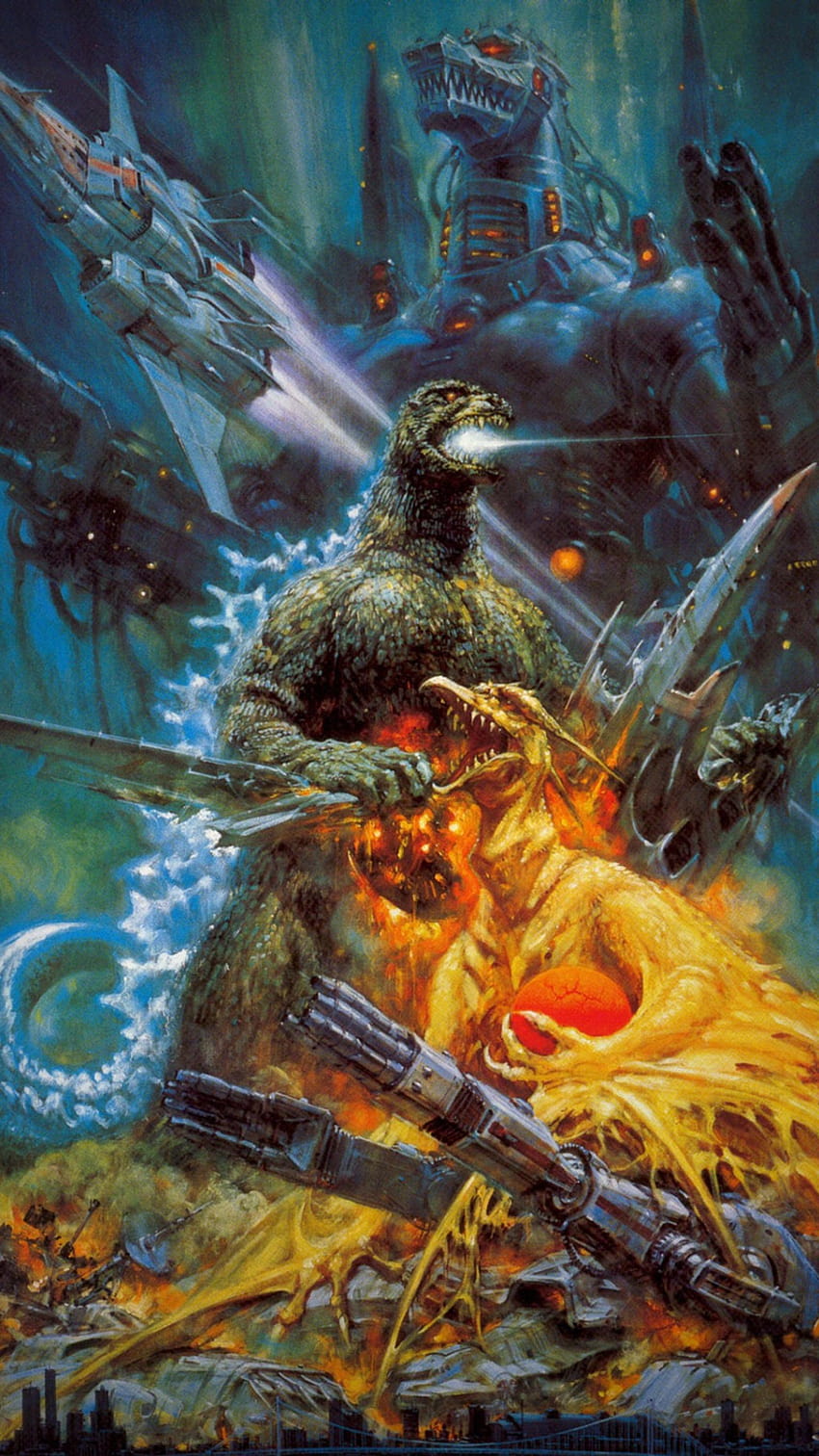 Godzilla contra Mechagodzilla II fondo de pantalla del teléfono