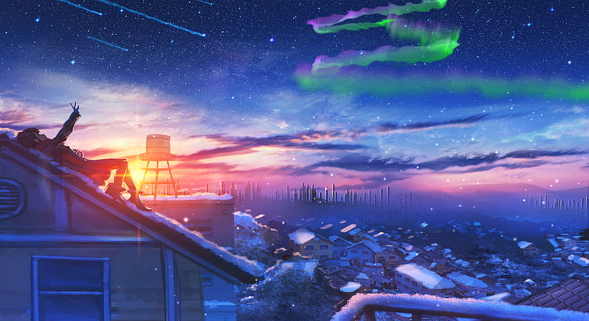 Sakin ama Soğuk Akşam, anime sakin HD duvar kağıdı