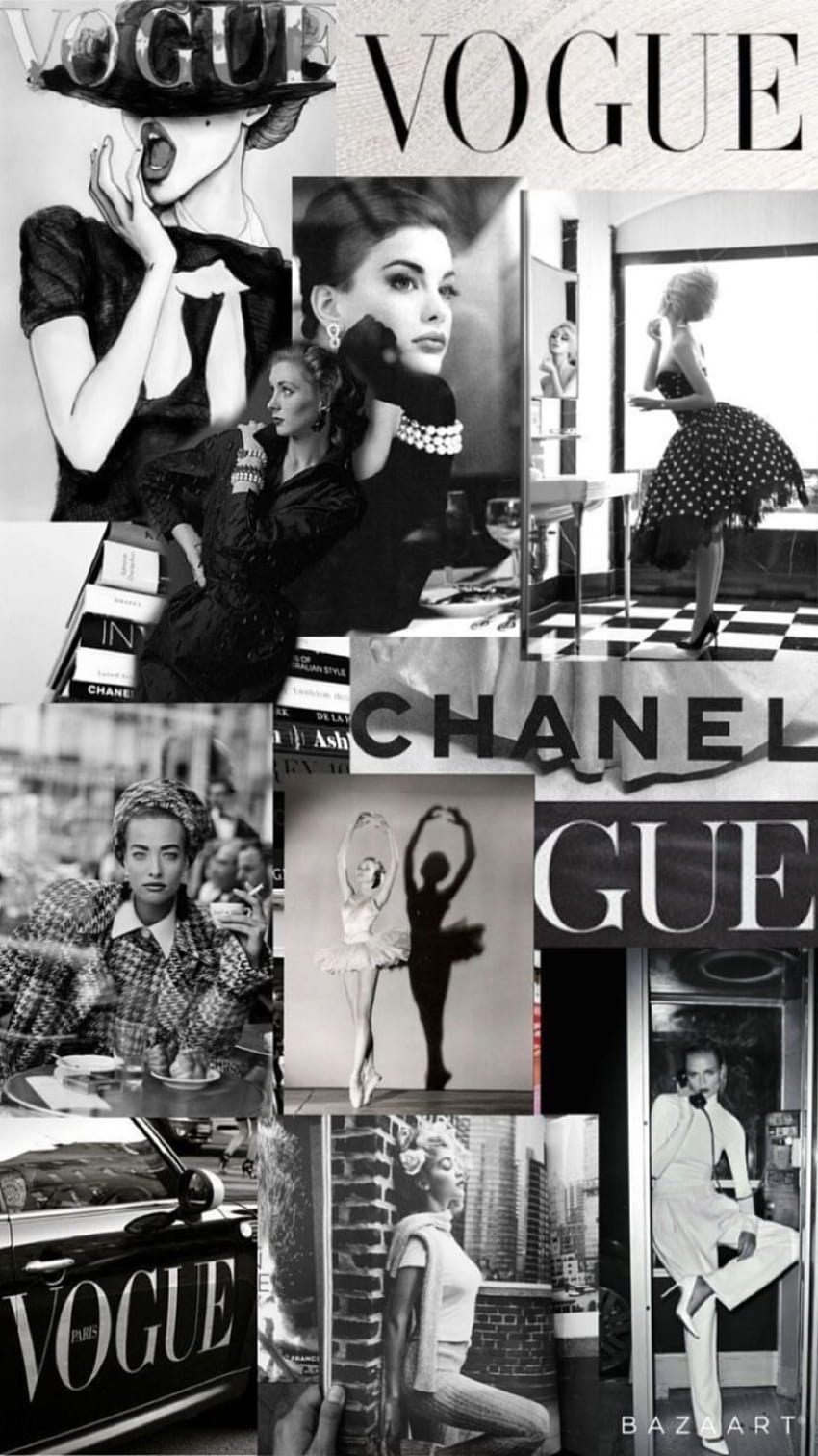 Chanel Aesthetic, beżowa estetyka kolażu Tapeta na telefon HD