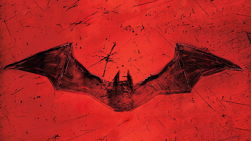 Der Batman 2021 mit rotem Logo Mac HD-Hintergrundbild