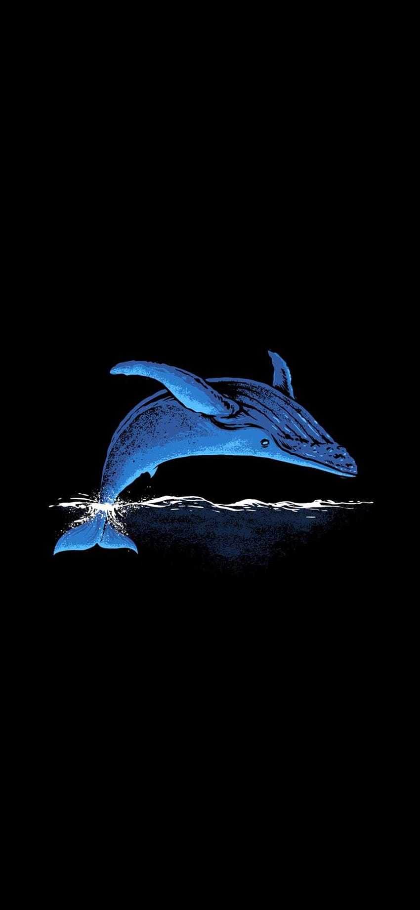Blue Whale AMOLED 10802340, black blue amoled HD phone wallpaper