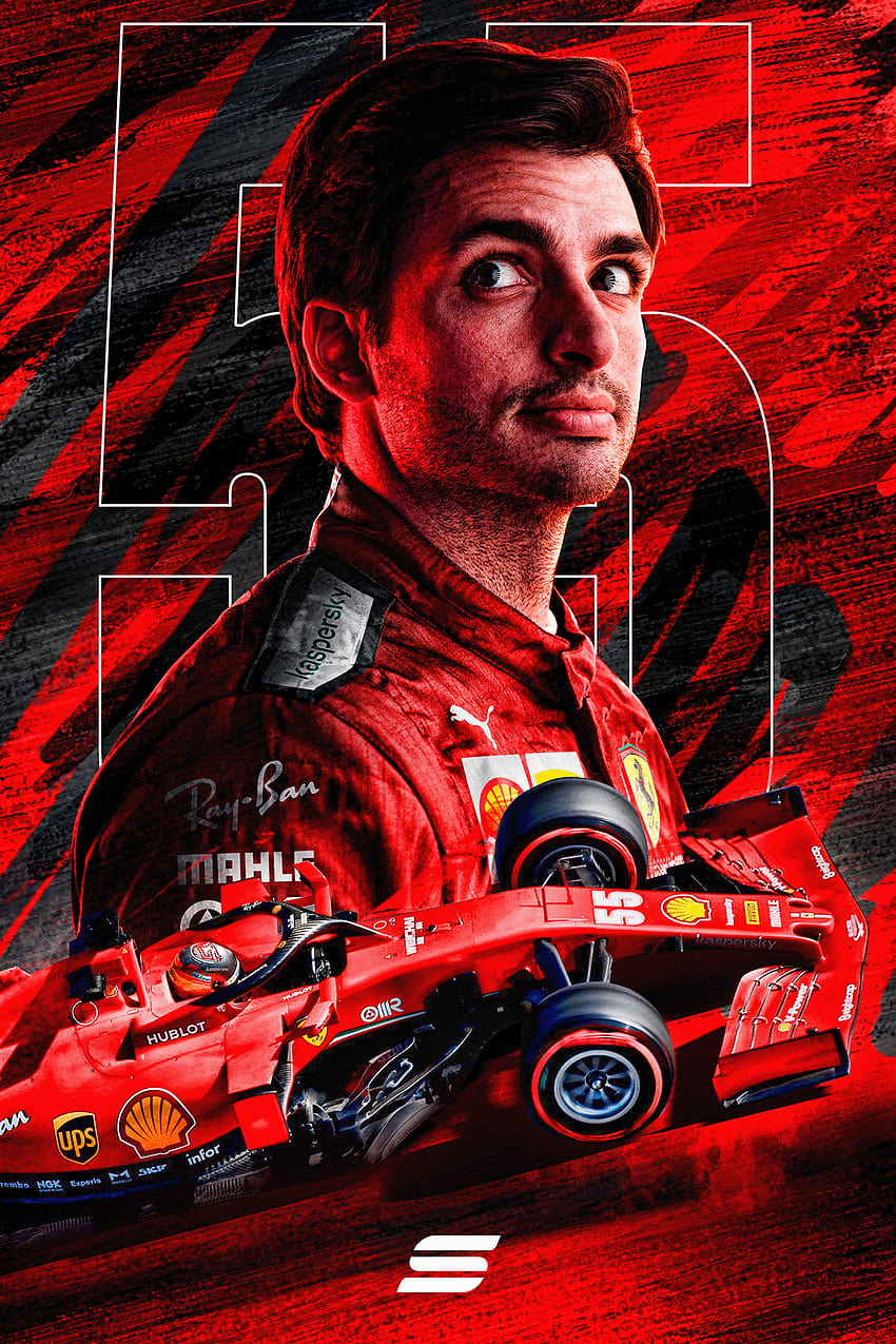 Carlos Sainz en Ferrari, teléfono ferrari 2021 fondo de pantalla del teléfono