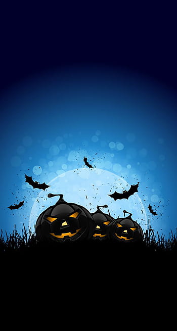 Wallpaper Holiday Halloween Bat Blue Graveyard Jack O  Wallpaperforu