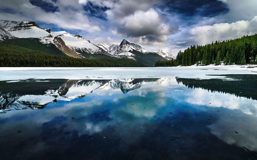 Maligne Lake, Jasper, Alberta, Canada, , Nature HD wallpaper