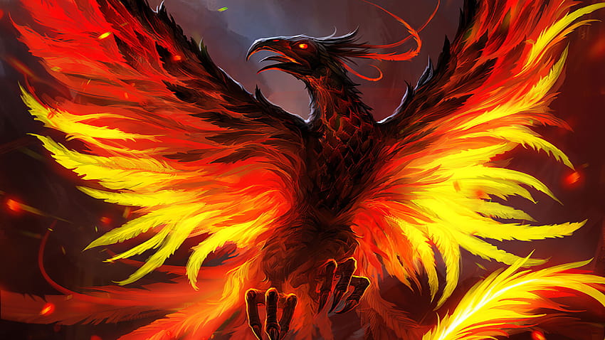 Phoenix Bird, neon phoenix HD wallpaper