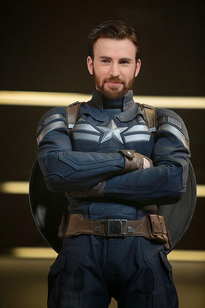Der bärtige Chris Evans als Captain America, Steve Rogers Beard HD-Handy-Hintergrundbild