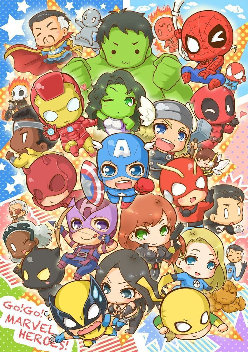 Chibi Marvel, marvel kawaii characters HD phone wallpaper