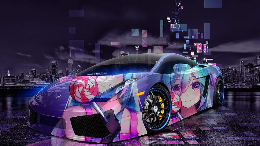 LAMBORGHINI GALLARDO SUPER ANIME GIRL CANDY AEROGRAPHY NEURAL, voitures d'anime Fond d'écran HD