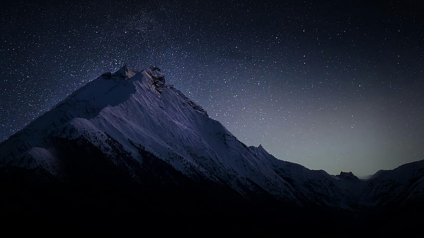 Dunkle Berge, Sterne, Natur, abstrakte Berge HD-Hintergrundbild