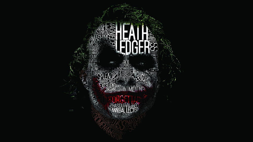 Zrobiłem typografię, aby pokazać opinie, że Joker Ledger Tapeta HD
