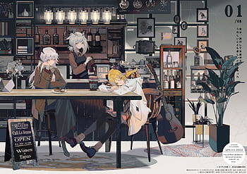 Coffee shop vibes 😴  Anime scenery wallpaper, Desktop