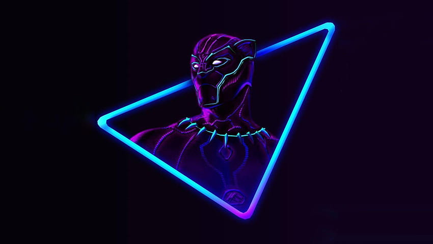 Neon Avengers, black panther, avengers HD wallpaper
