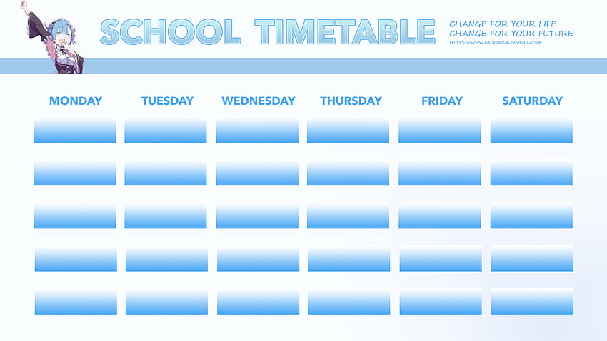 School timetable sticker to write on  TenStickers