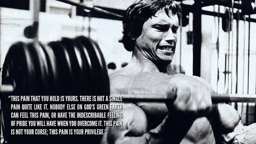Arnold Schwarzenegger quote, weight lifting quotes HD wallpaper