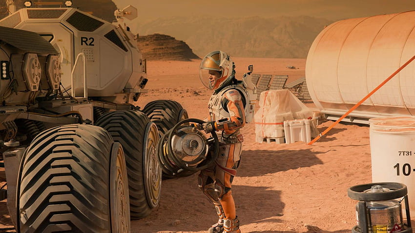 Rzeczywiste technologie NASA, których Matt Damon użyje w marsjańskim filmie o przetrwaniu w kosmosie „Marsjanin”. Tapeta HD