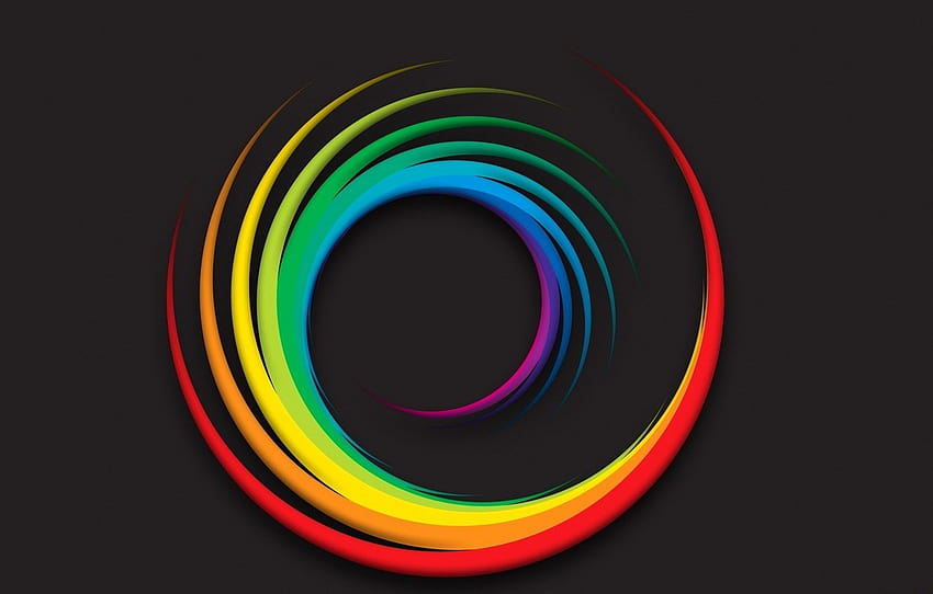 vernice, arcobaleno, spirale, sezione абстракции, vortice arcobaleno Sfondo HD